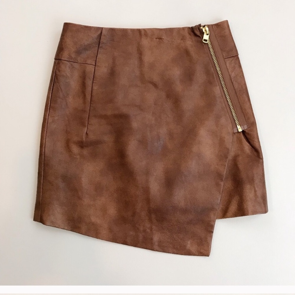 H&M Faux Leather Asymmetrical Skirt